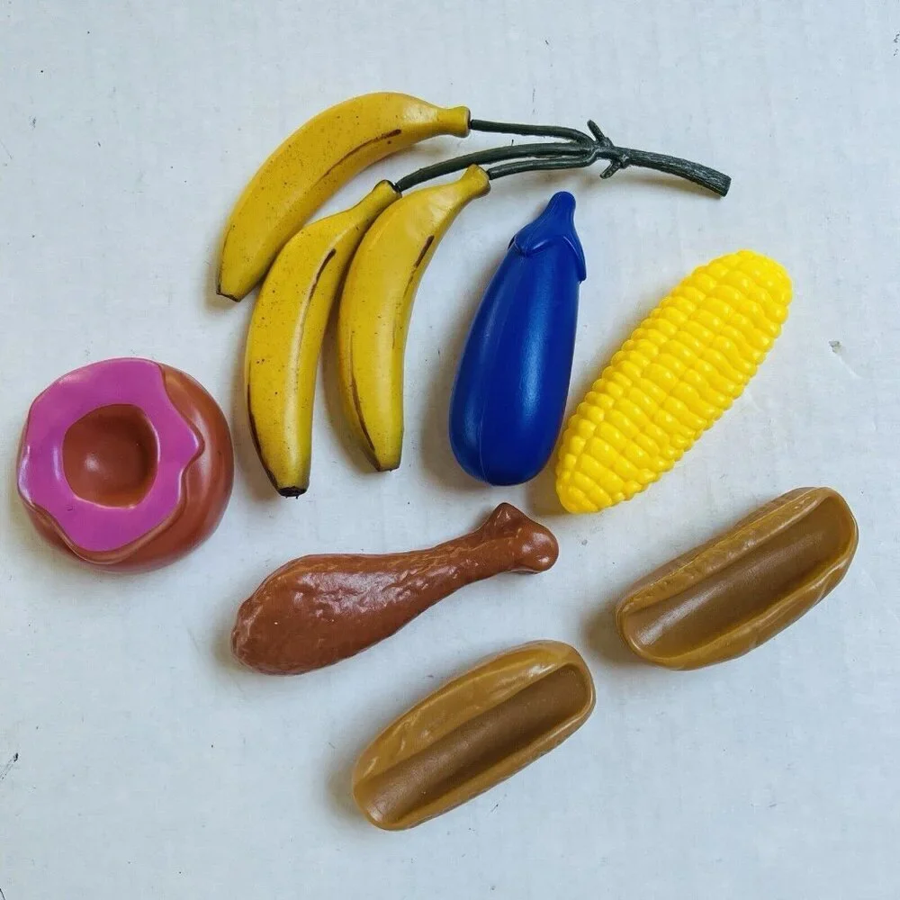 Children’s Kids Play Food Fruit Vegetable Lot of 7 Pretend Plastic Various